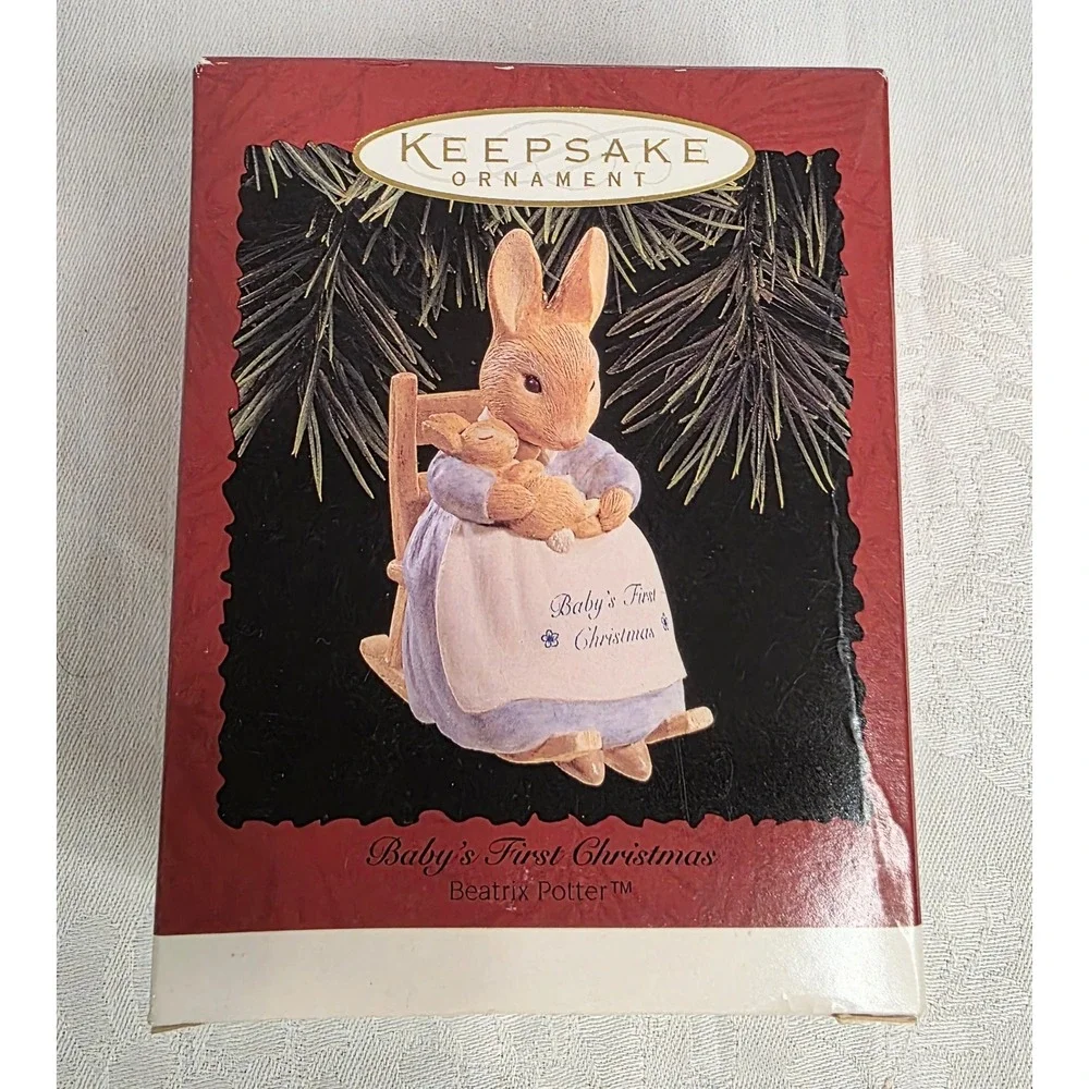 Hallmark 1996 Keepsake Ornament Beatrix Potter Babys First Christmas Porcelain